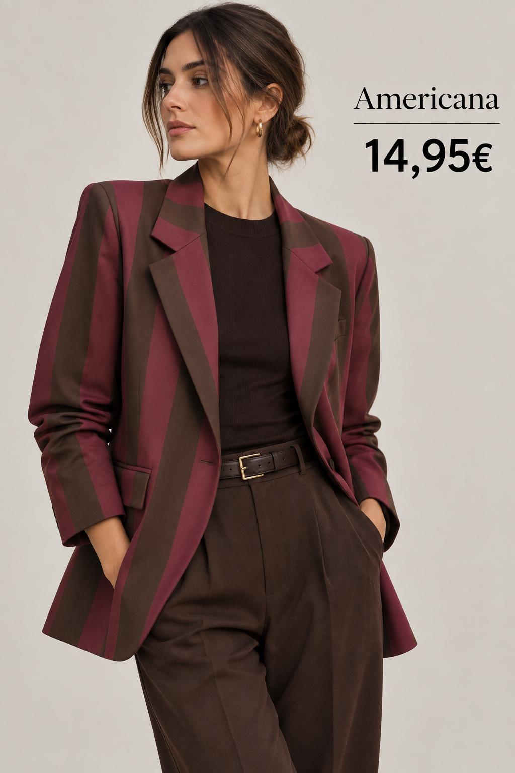 BLAZER MARRON Y GRANATE