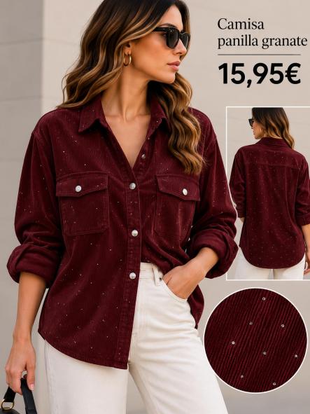 CAMISA CALENTITA PIEDRAS GRANATE