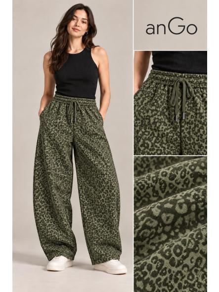 PANTALON BARREL ANIMAL PRINT VERDE  [0]