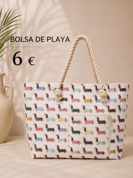 BOLSA PLAYA PERRITOS HUESO [0]