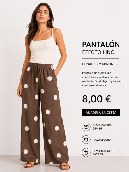 PANTALON   LUNARES MARRON [0]