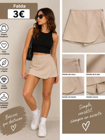 FALDA PANTALON BEIG