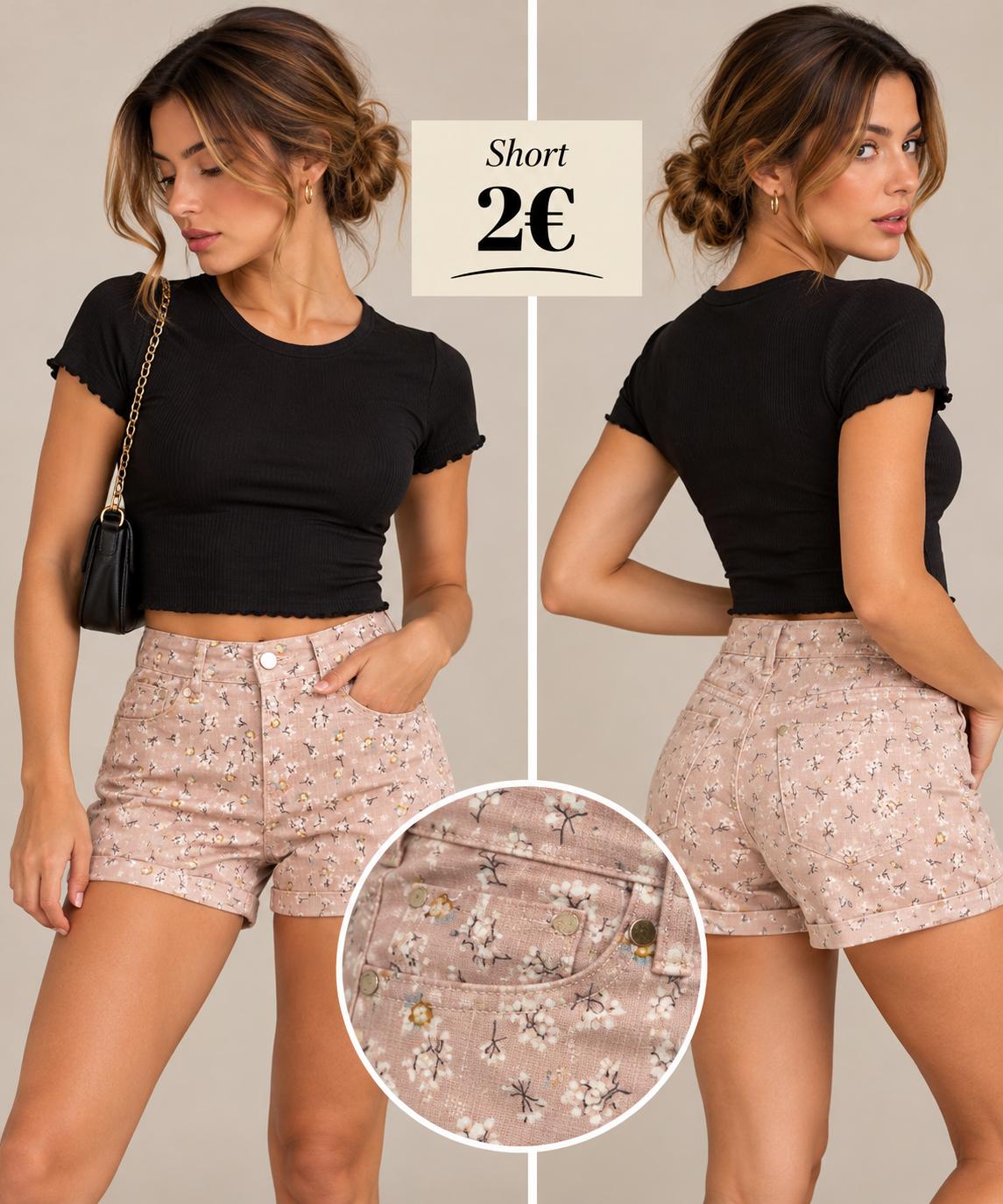 SHORT FLORES ROSAS