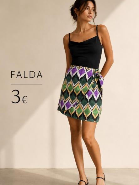 FALDA CORTA VERDE Y LILA [0]