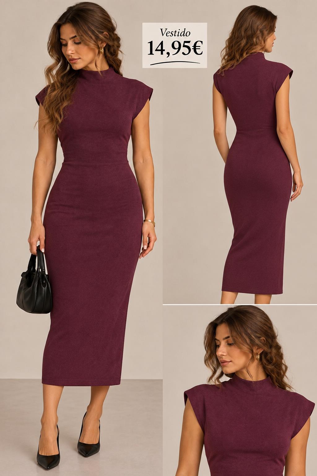 VESTIDO PUNTO Granate