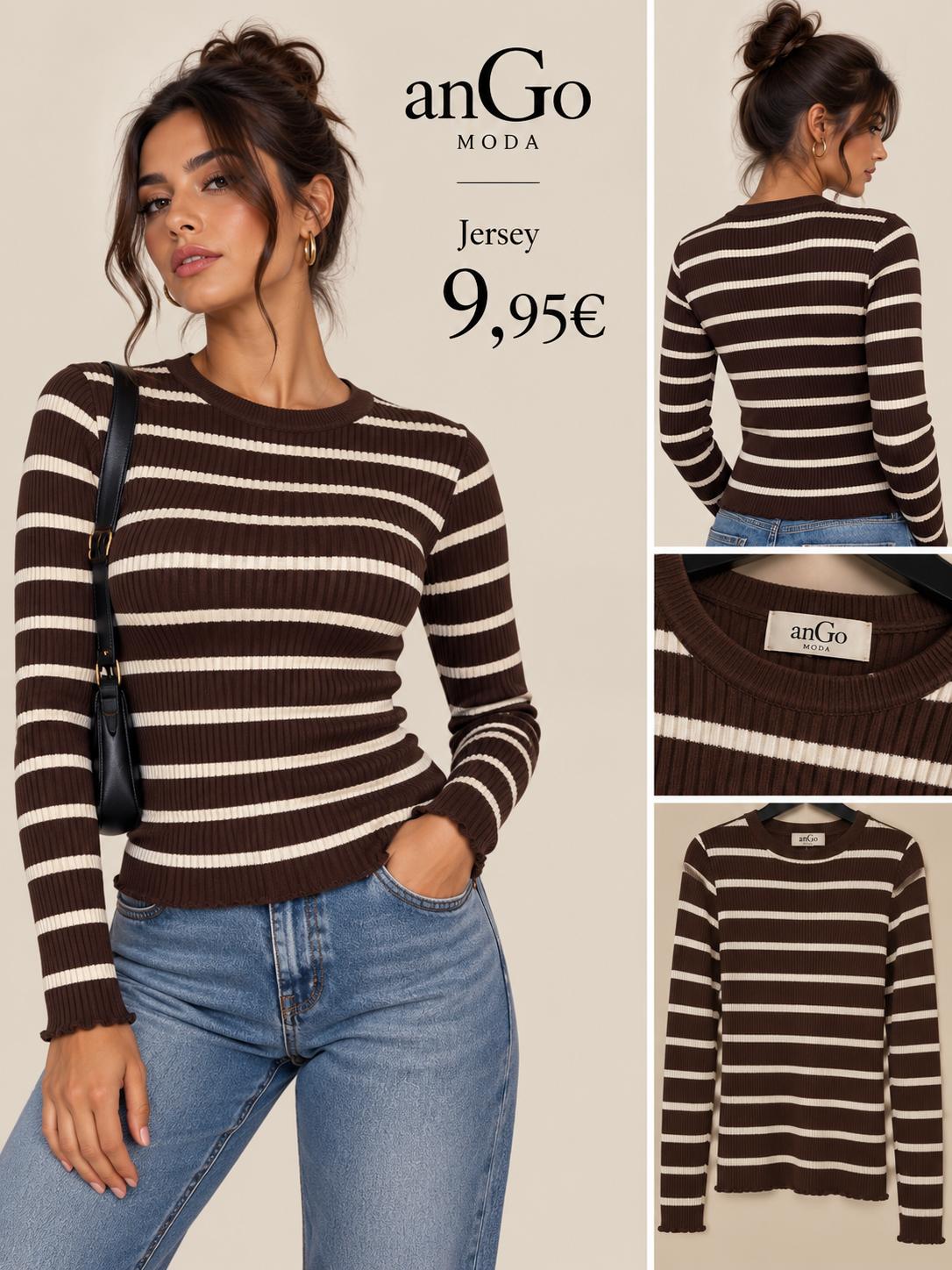 JERSEY RAYAS MARRON