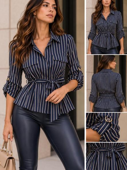 BLUSA AZUL RAYAS [0]