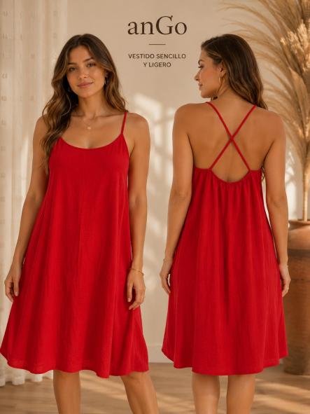 VESTIDO BASICO ROJO