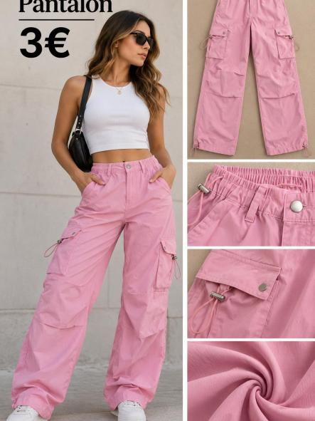 PANTALON CARGO ROSA [0]