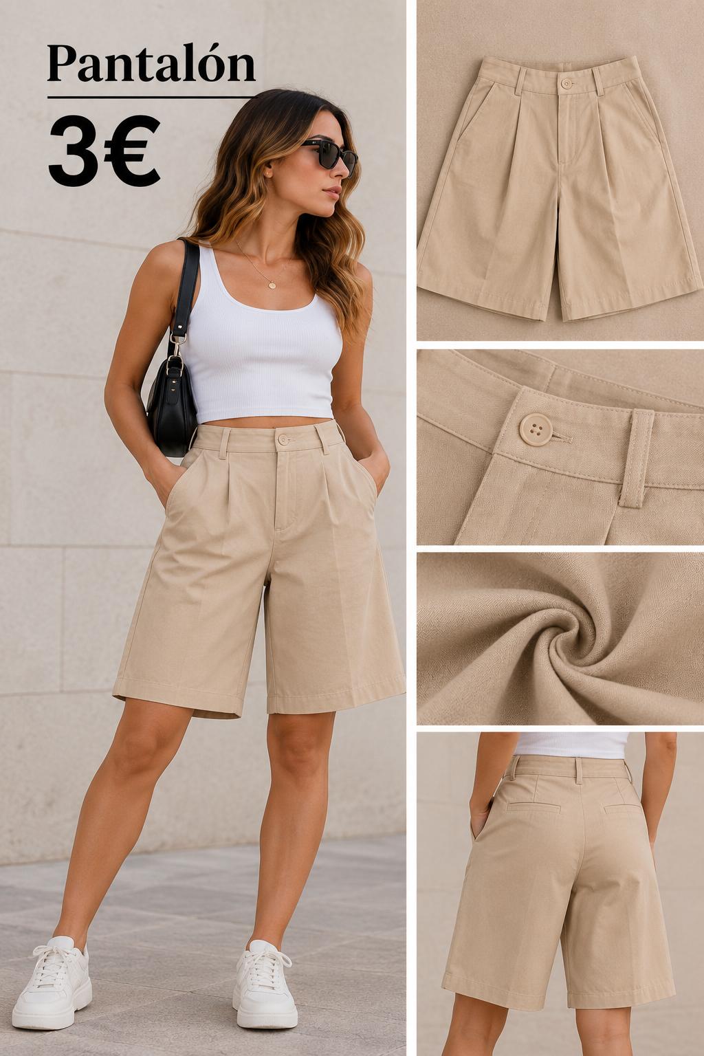 PANTALON CORTO BEIG