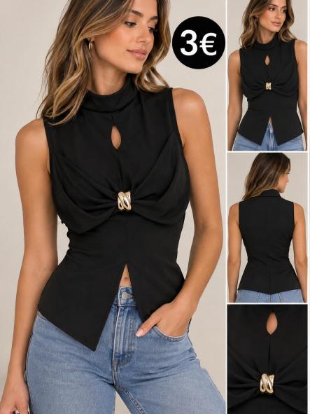CAMISETA ASIMETRICA NEGRA [0]