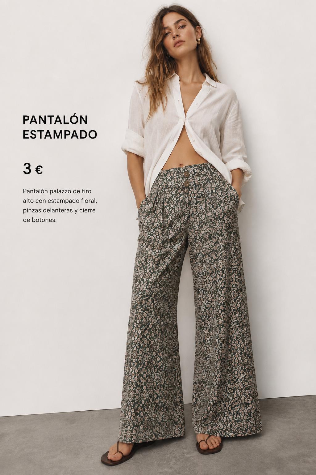 PANTALON PALAZZO verde