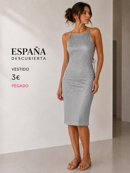 VESTIDO PLATA PEGADO ESPALDA
