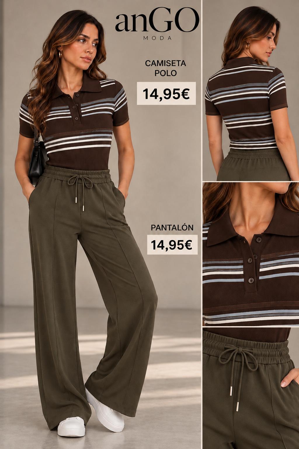 CAMISETA POLO MARRON