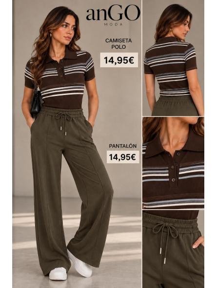 CAMISETA POLO MARRON