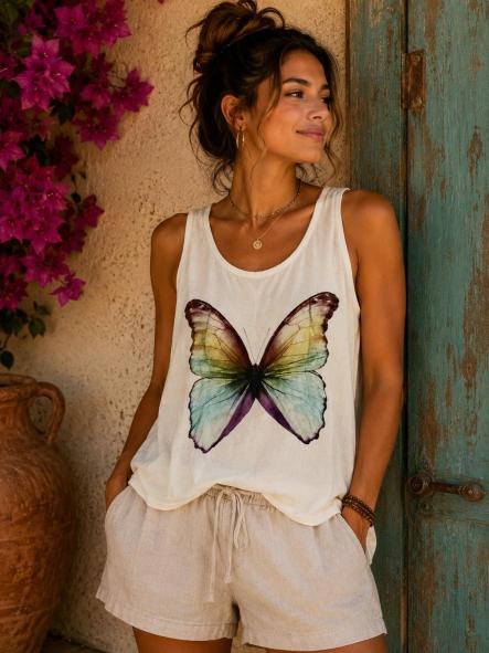 CAMISETA MARIPOSA TURQUESA