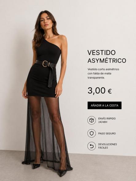 VESTIDO LARGO TUL FIESTA NEGRO