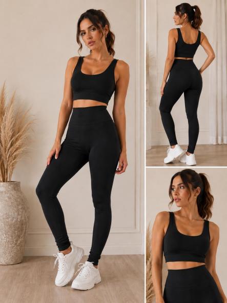 CONJUNTO NEGRO DE LICRA TOP DE TIRANTES [0]