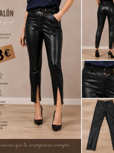 PANTALON NEGRO POLIPIEL [0]
