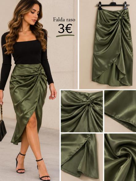 FALDA VERDE RASO [0]