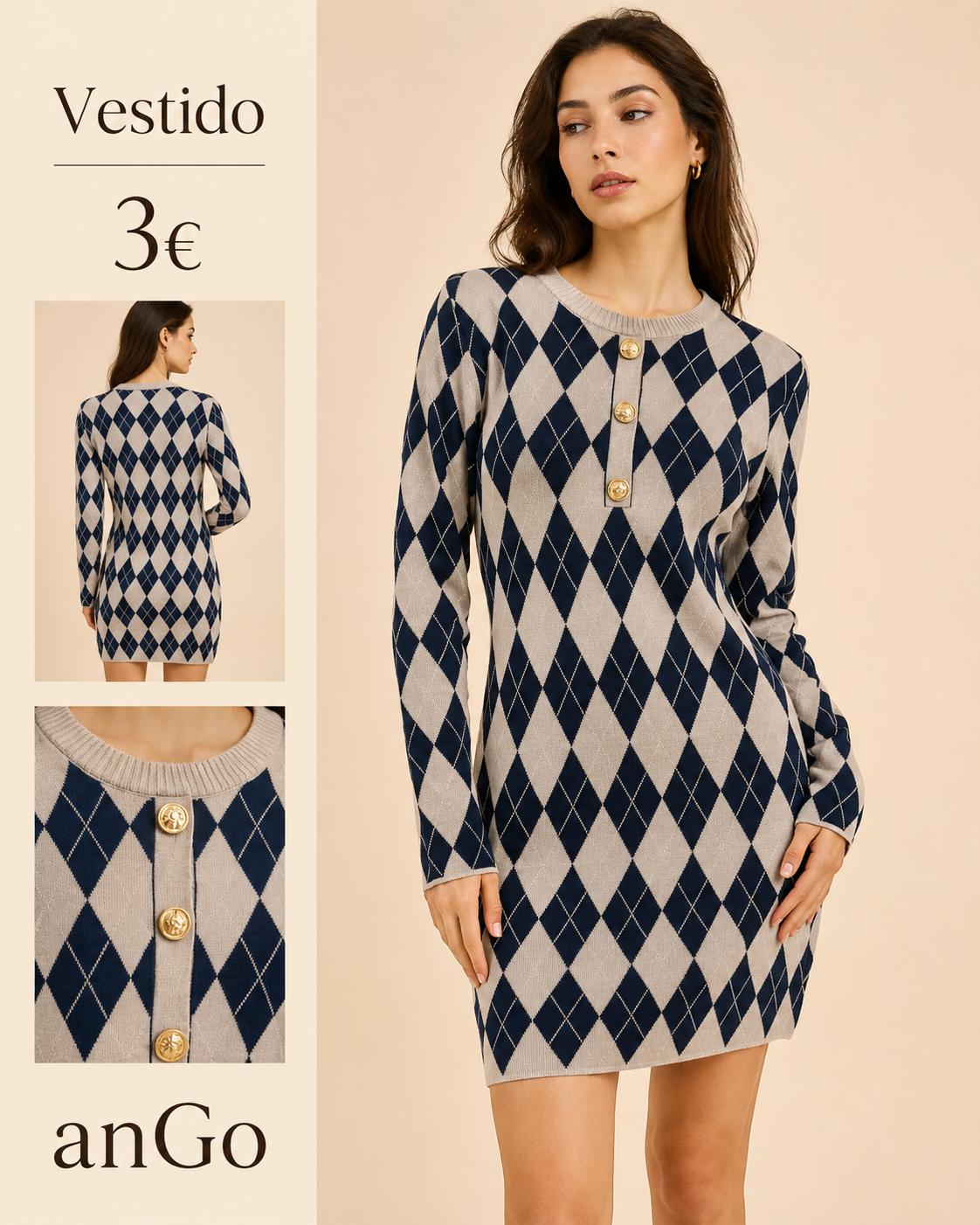 VESTIDO ROMBOS