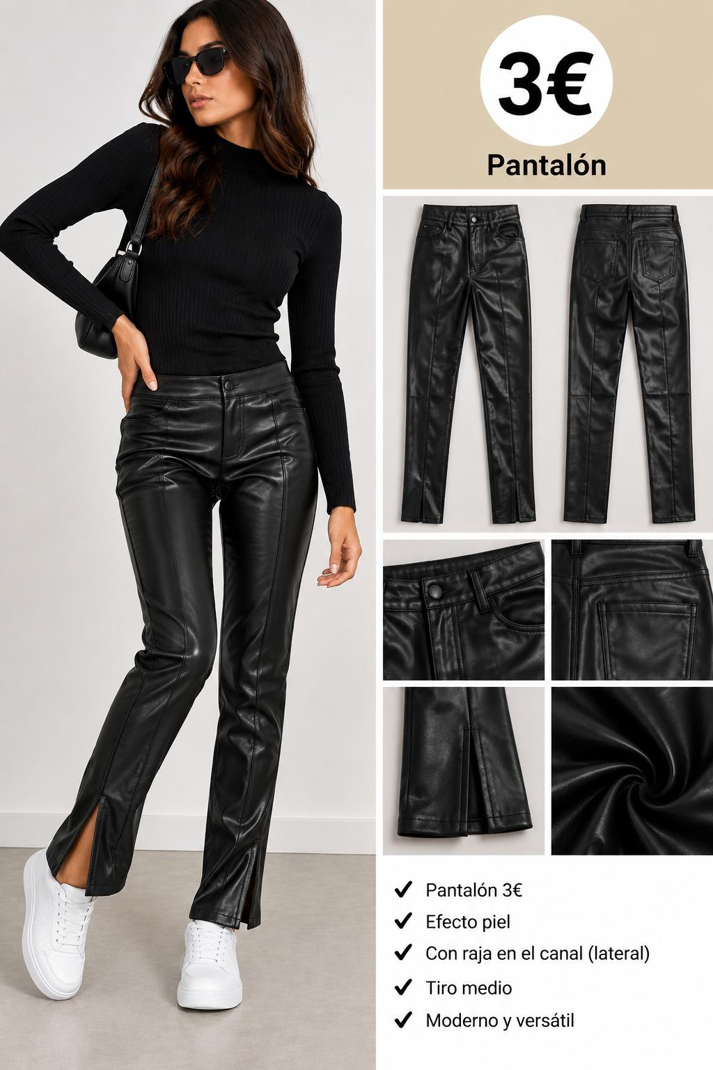 PANTALON POLIPIEL NEGRO