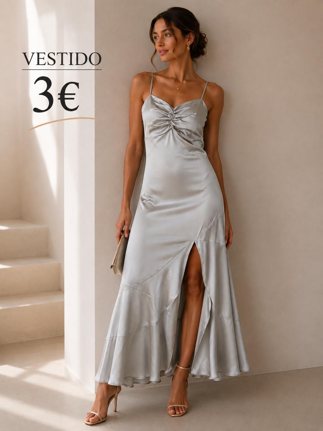 VESTIDO plata LARGO