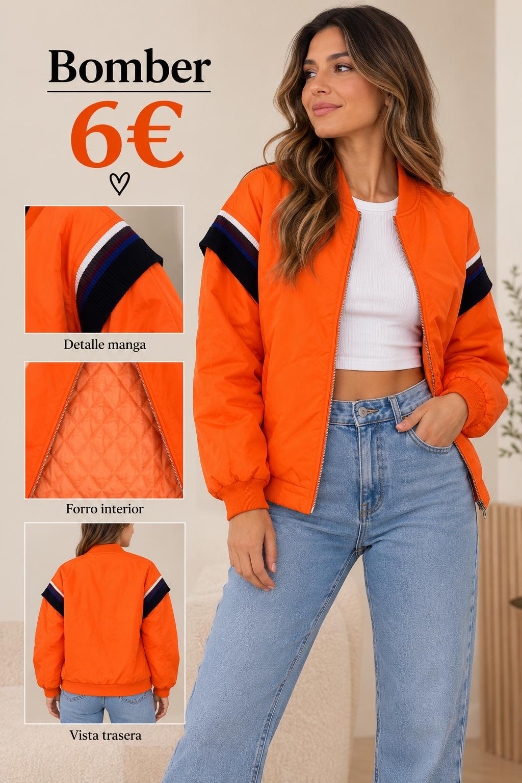 CHAQUETA BOMBER NARANJA