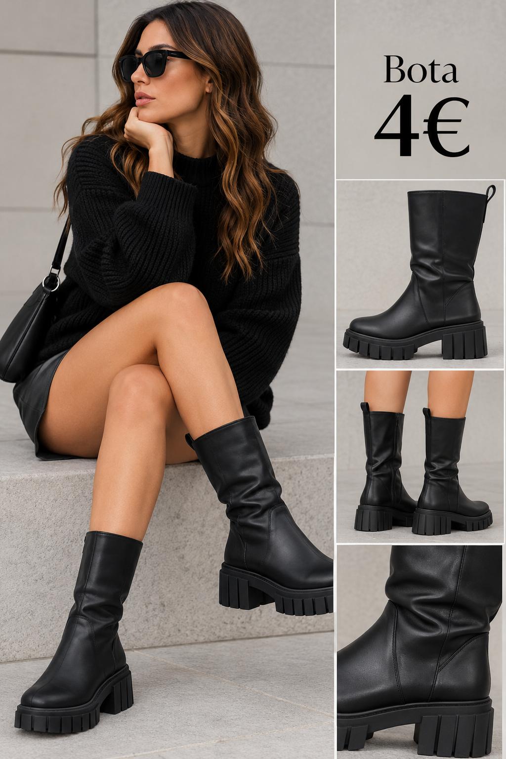 BOTA NEGRA BORREGO DENTRO