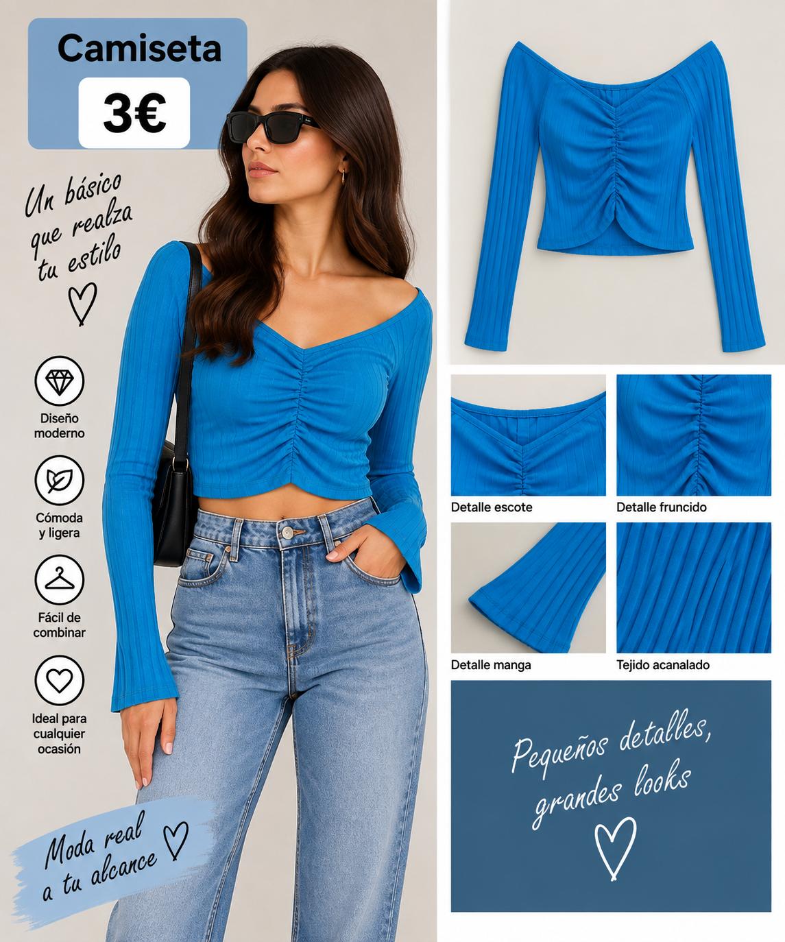 TOP AZUL CANALE