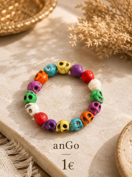  PULSERA CARACola perlas  CALAVERA