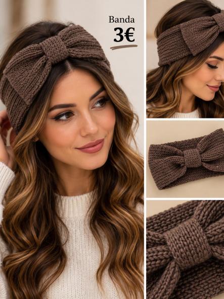 BANDANA LAZO MARRON TRENZA 