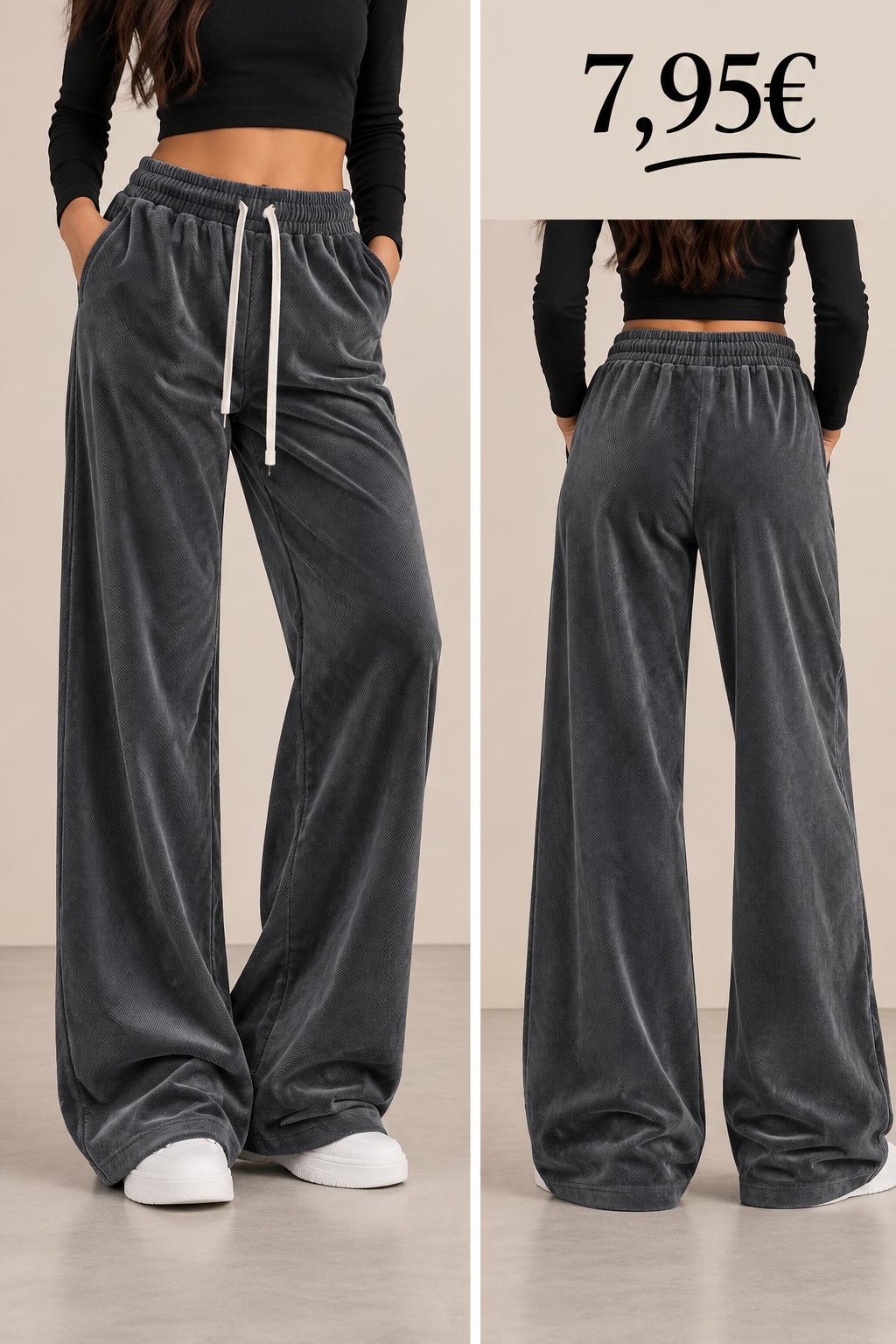 PANTALON GRIS EFECTO PIEL DE MELOCOTON