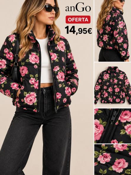CHAQUETA BOMBER ROSAS [0]