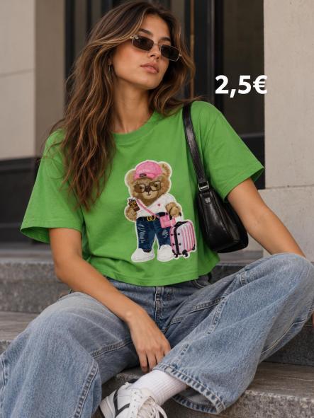 CAMISETA DE OSITO VERDE