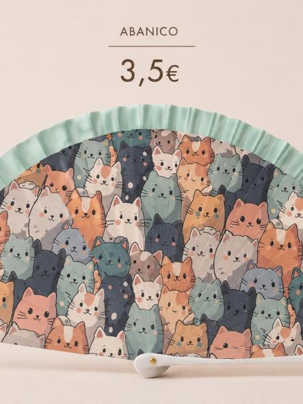 ABANICO  GATOS TURQUESA [0]