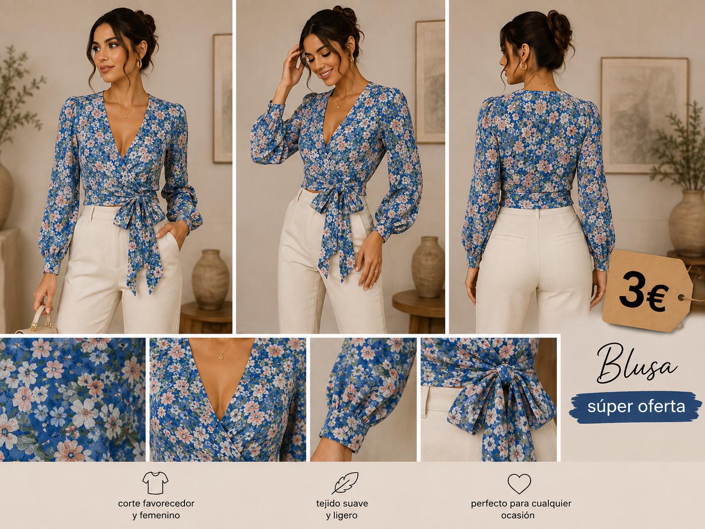 BLUSA FLORES AZUL