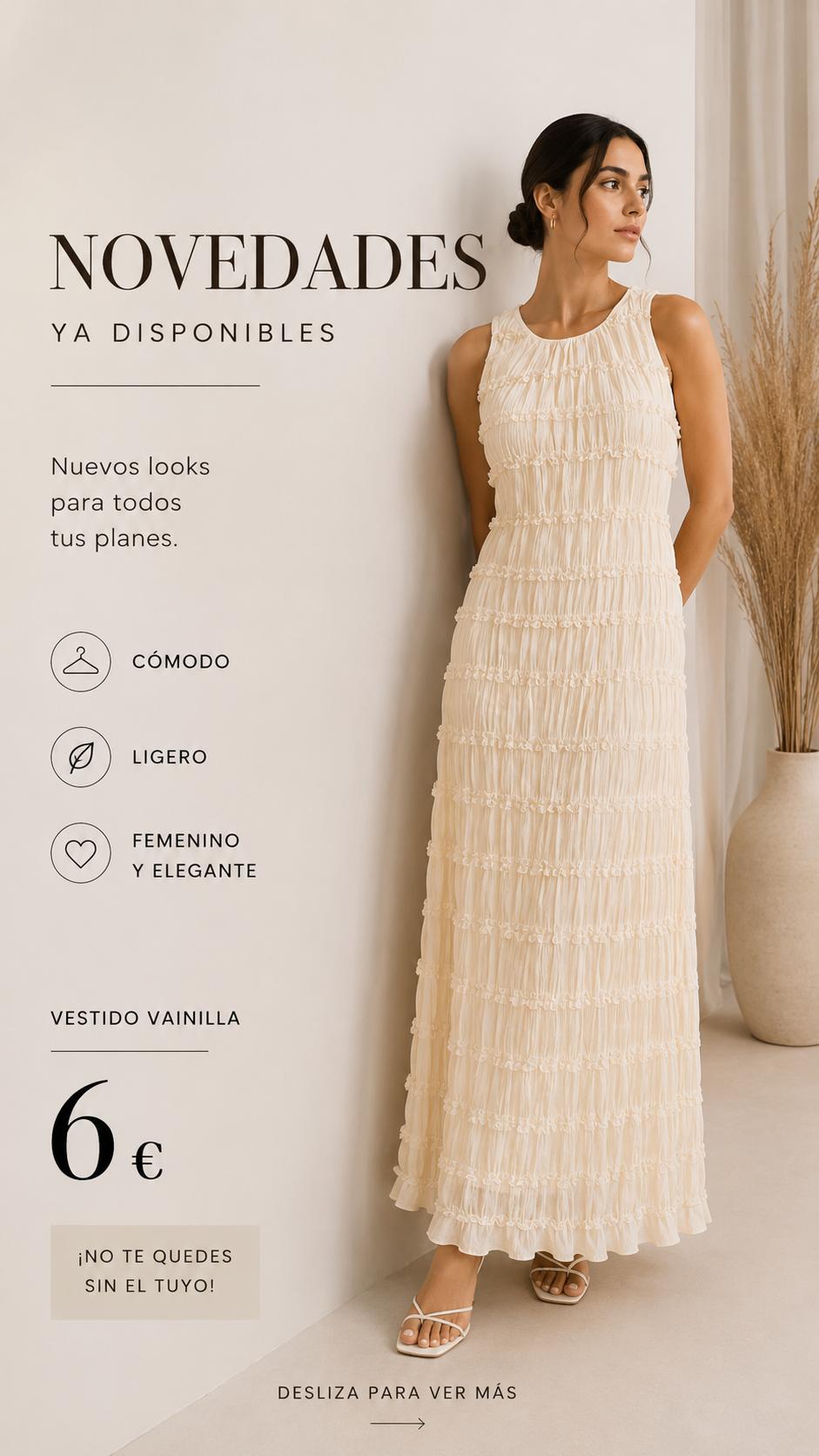 Vestido FFRUNCIDO VAINILLA