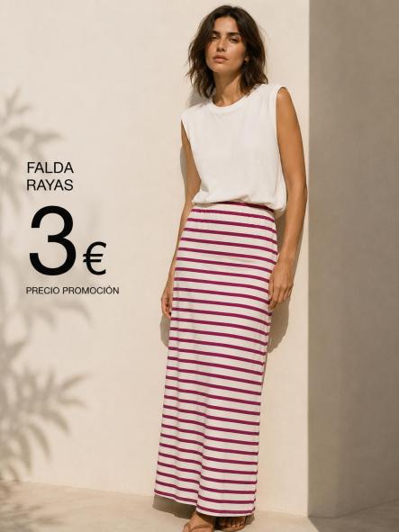 FALDA LARGA NAVY FUCSIA 