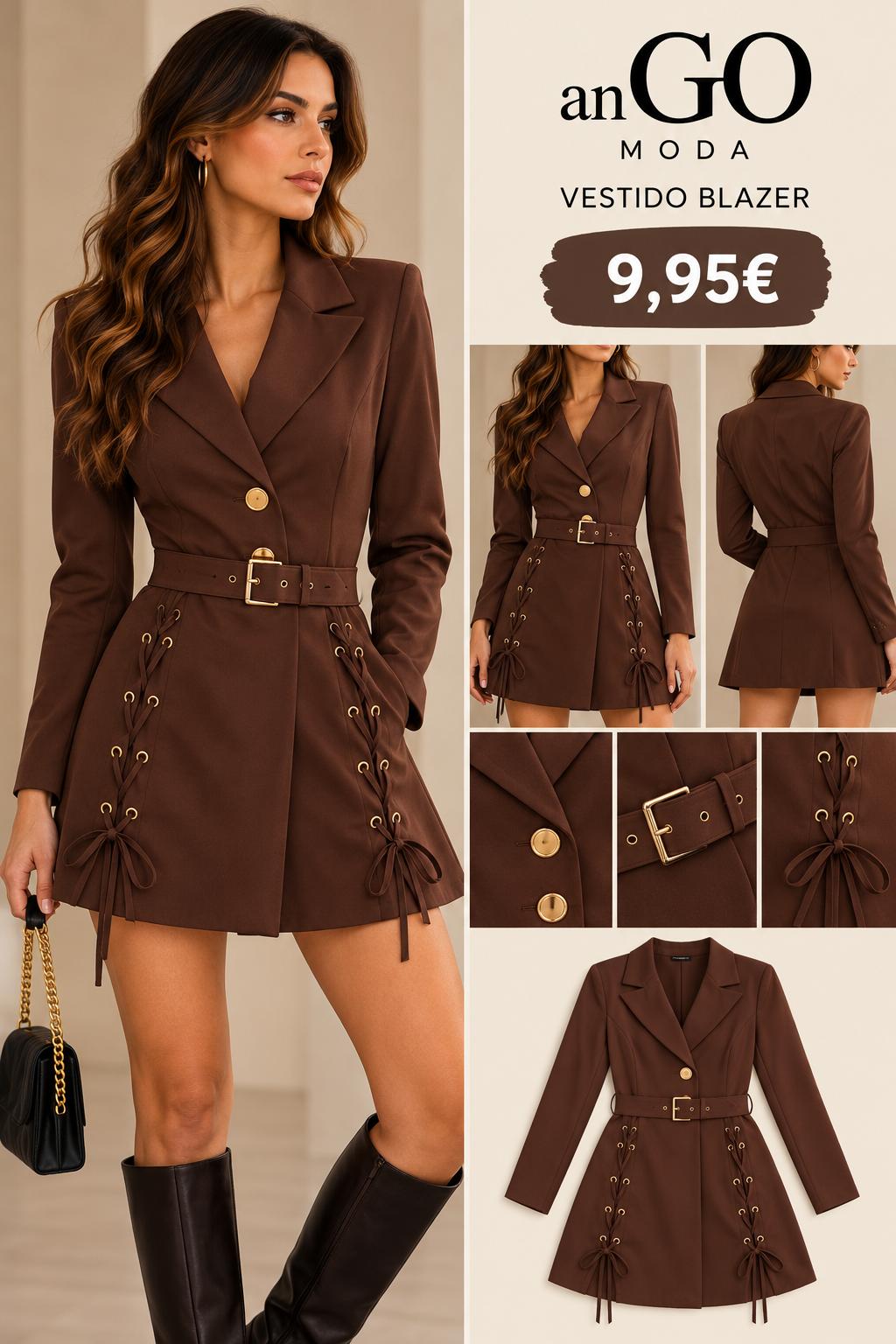 VESTIDO MARRON VUELO