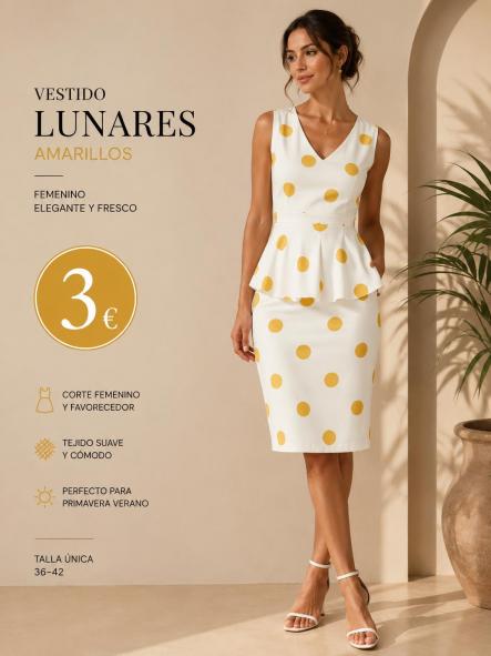VESTIDO LUNARES  AMARILLO