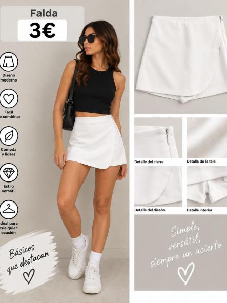 FALDA PANTALON BLANCA