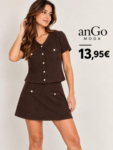 CONJUNTO FALDA  Y REBECA NUEVA TEMPORADA MARRON [0]