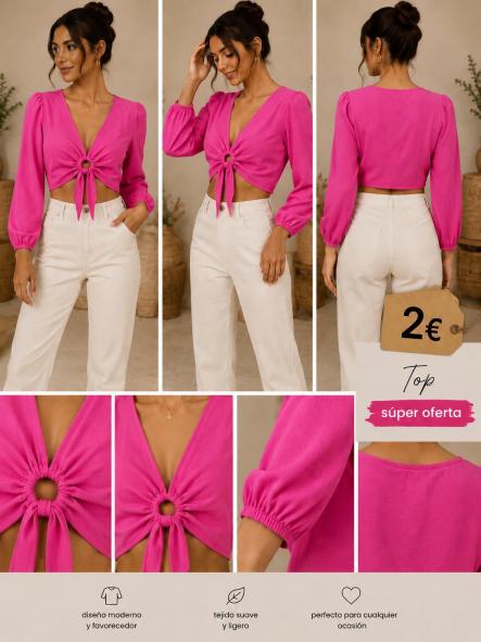 TOP FUCSIA MANGA LARGA [0]