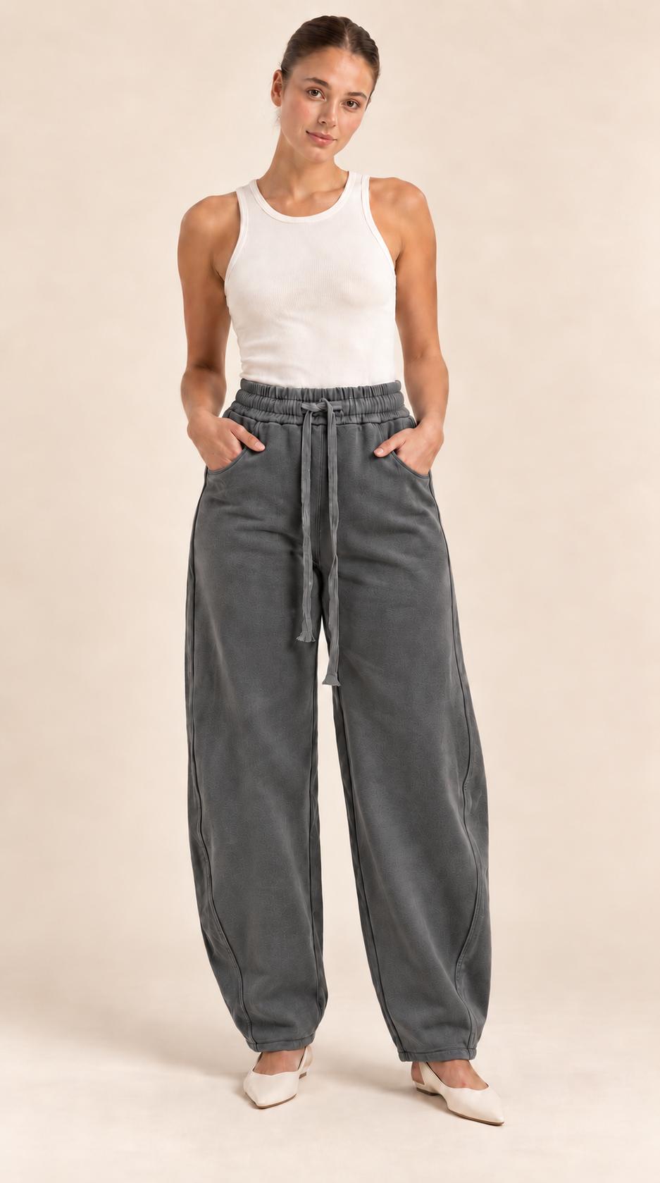PANTALÓN BALLONG ELÁSTICOgris
