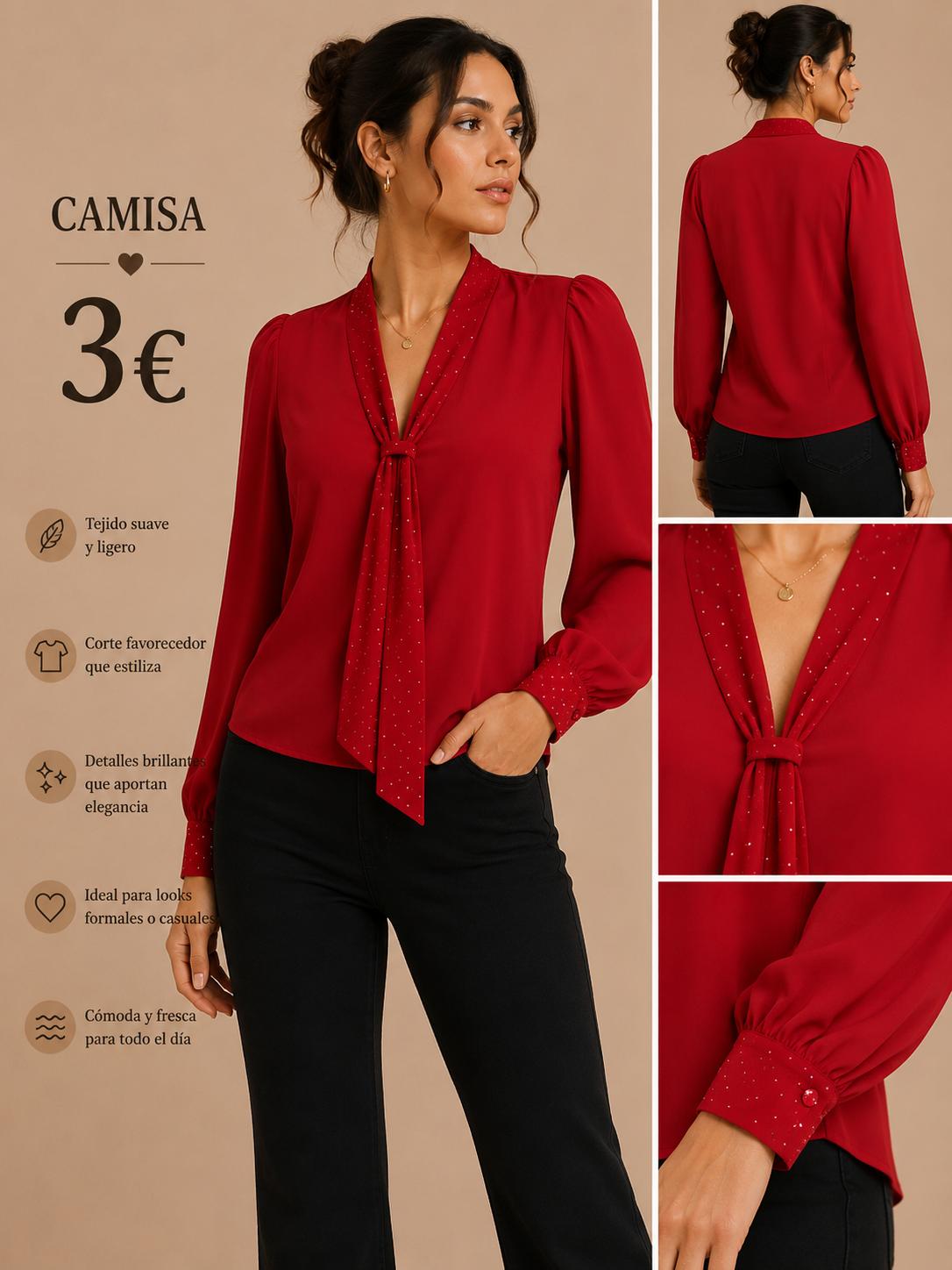 CAMISA ROJA BRILLO