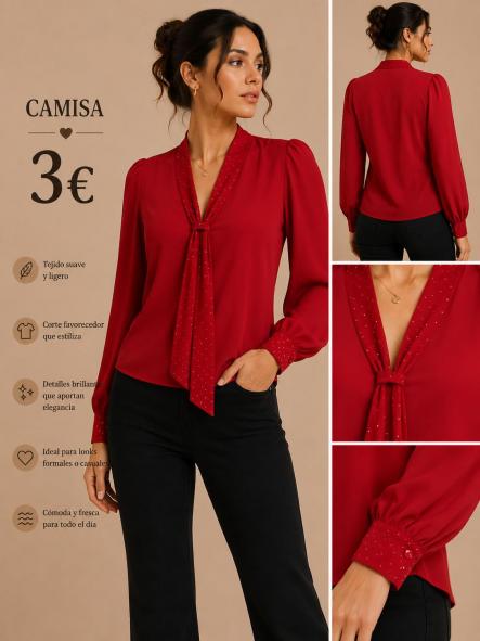 CAMISA  ROJA BRILLO [0]