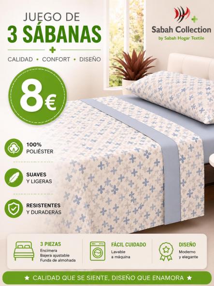 SABANA TRES PIEZAS HOJITAS  GRISES  135