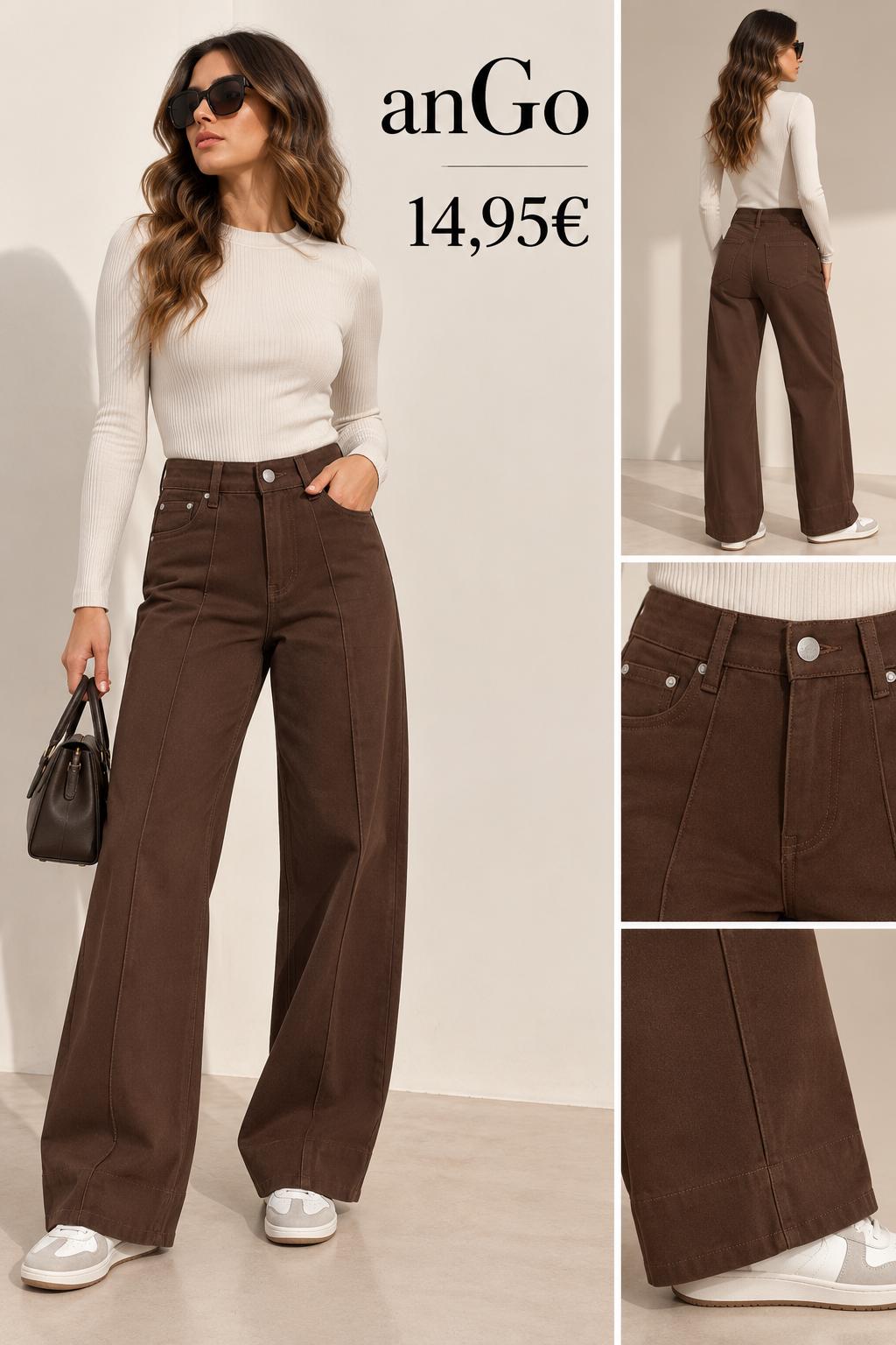 PANTALON MARRON CAMAL ANCHO
