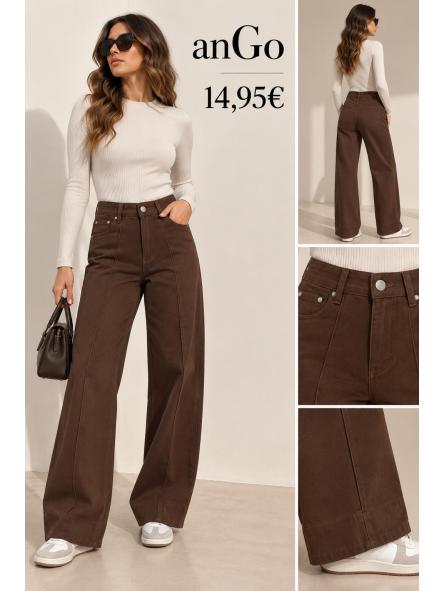 PANTALON MARRON CAMAL ANCHO 